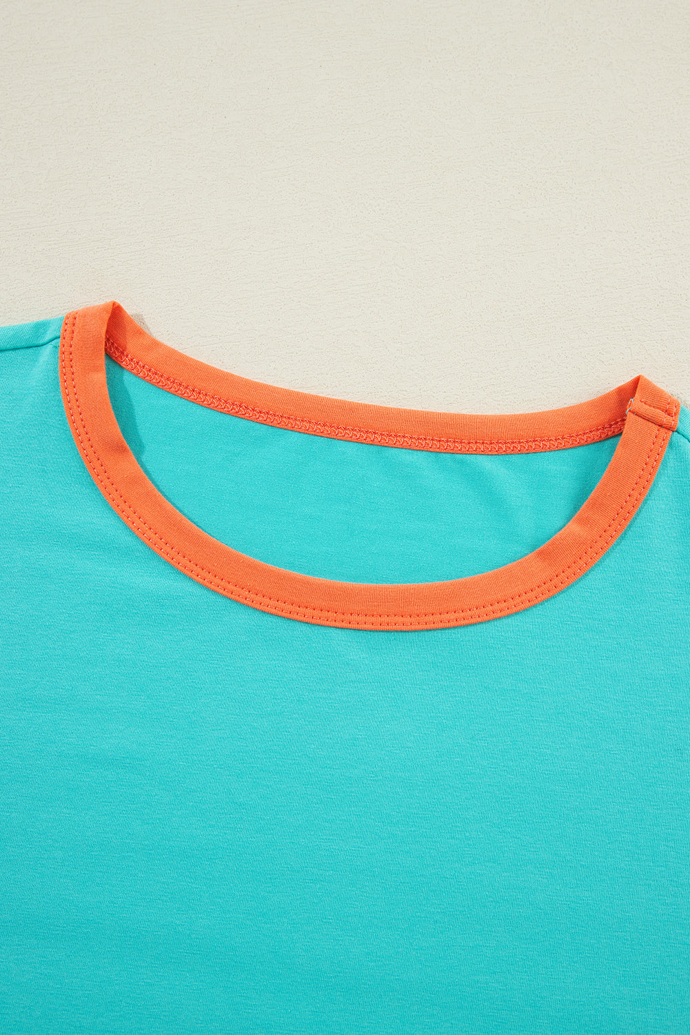 Light Blue Colorblock Patchwork Long Sleeve Loose Top - Glimmer Road 