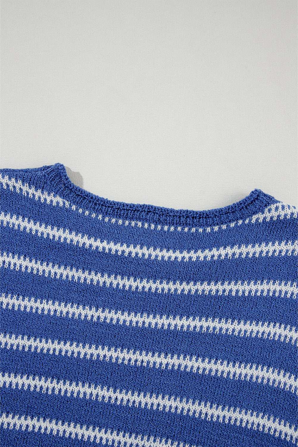 Sky Blue Stripe Drop Shoulder Casual Sweater - Glimmer Road 