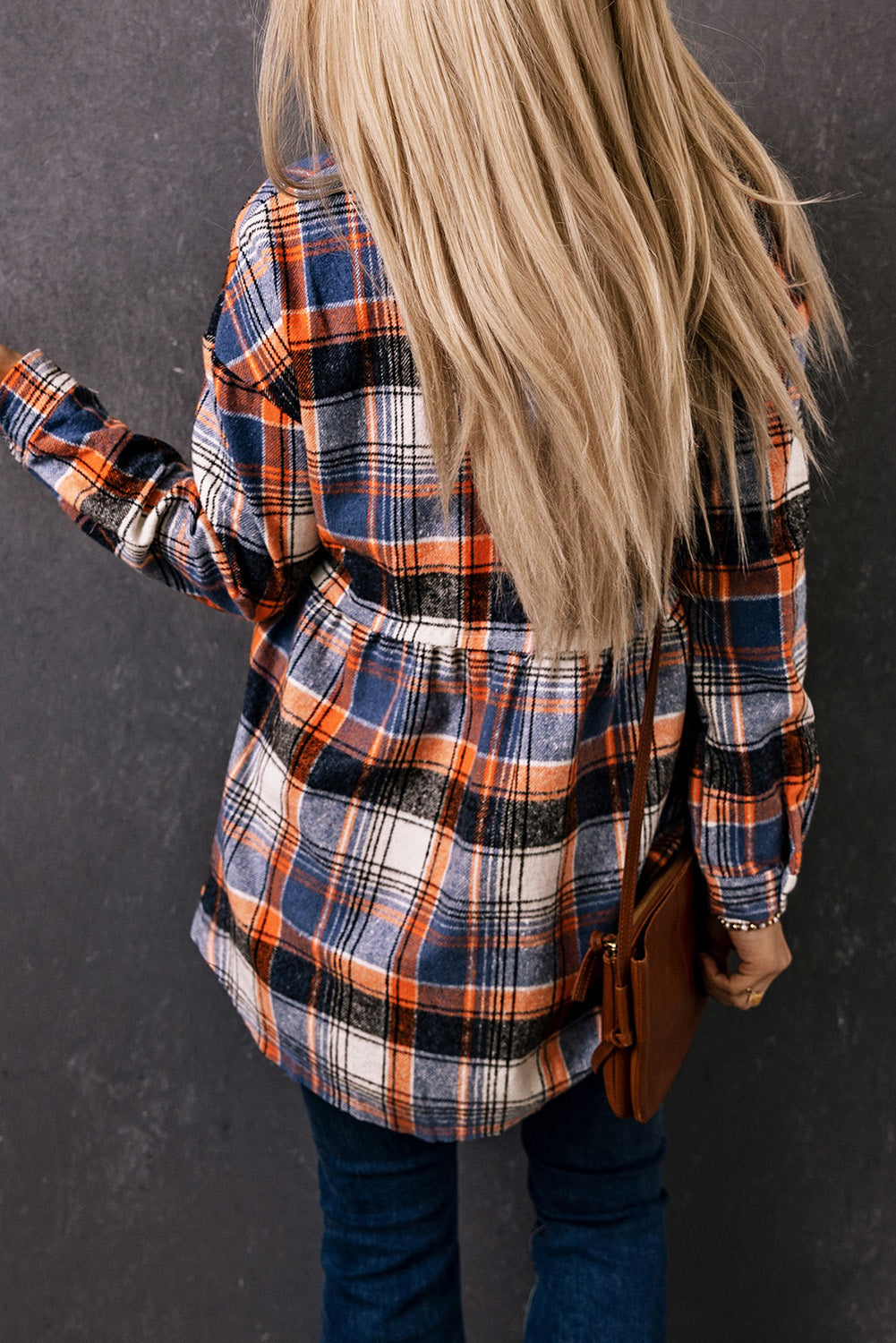 Multicolor Plaid Button Down Ruffled Shirt Jacket - Glimmer Road 