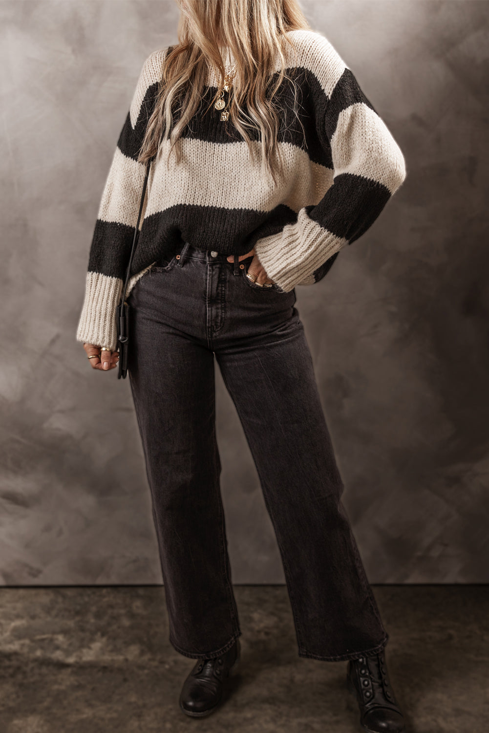 Jet Stream Colorblock Loose Pullover Sweater - Glimmer Road 