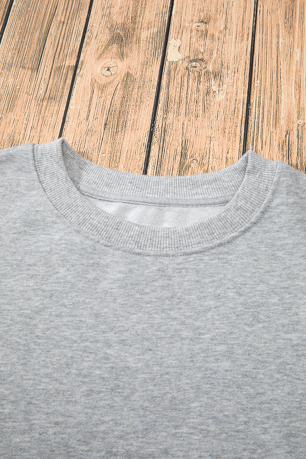 Smoke Green Solid Fleece Lined Drop Shoulder Terry Sweatshirt - Glimmer Road 