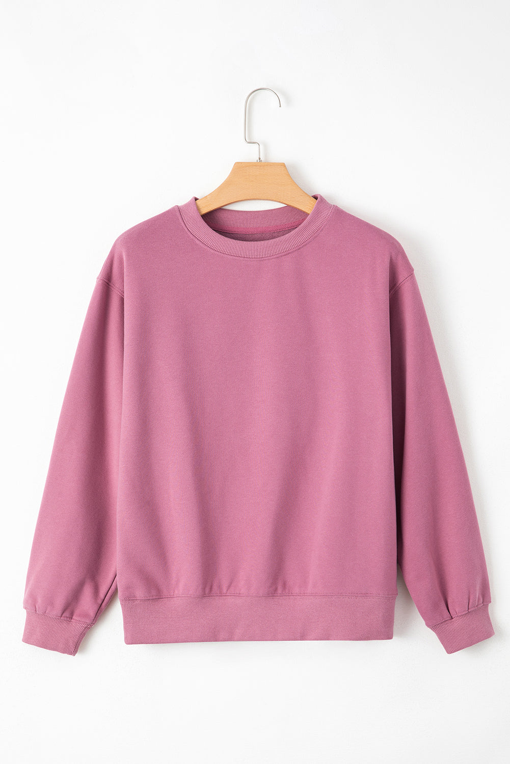 Smoke Green Solid Fleece Lined Drop Shoulder Terry Sweatshirt - Glimmer Road 