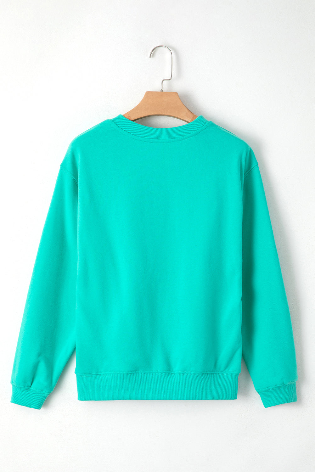Smoke Green Solid Fleece Lined Drop Shoulder Terry Sweatshirt - Glimmer Road 