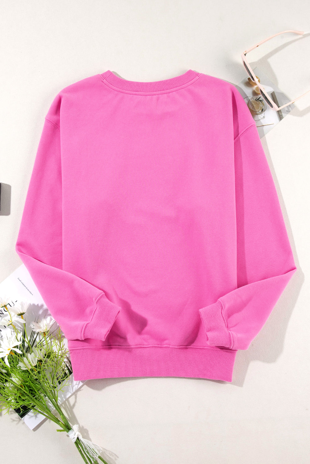Smoke Green Solid Fleece Lined Drop Shoulder Terry Sweatshirt - Glimmer Road 
