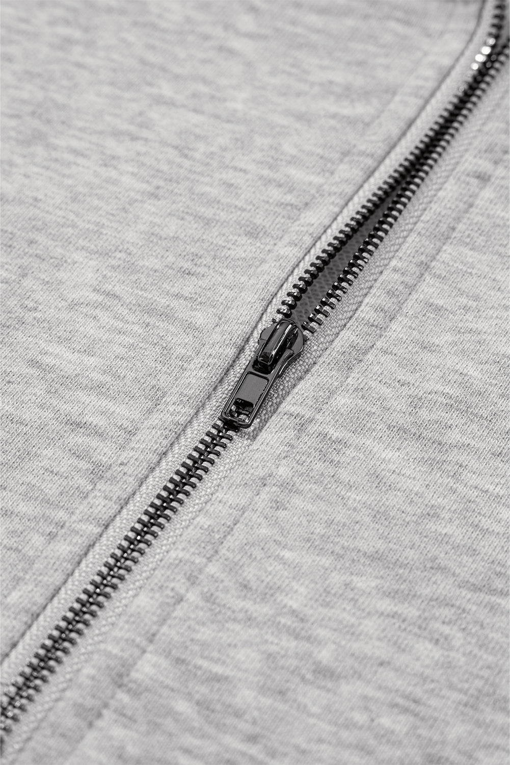 Light Grey Solid Kangaroo Pocket Half Zipper Oversized Hoodie - Glimmer Road 