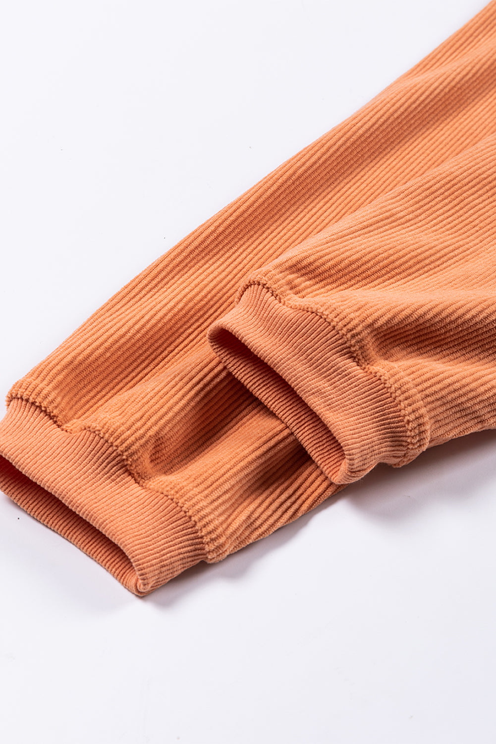 Orange Ribbed Corduroy Oversized Sweatshirt - Glimmer Road 