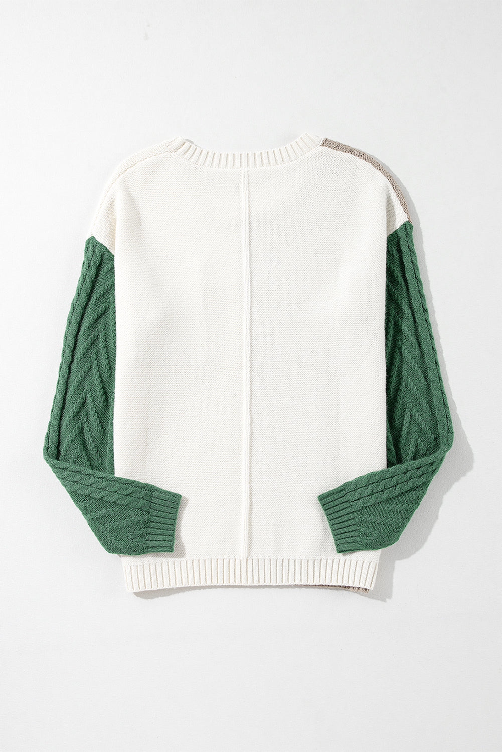 Vineyard Green Colorblock Patched Pocket Drop Shoulder Sweater - Glimmer Road 