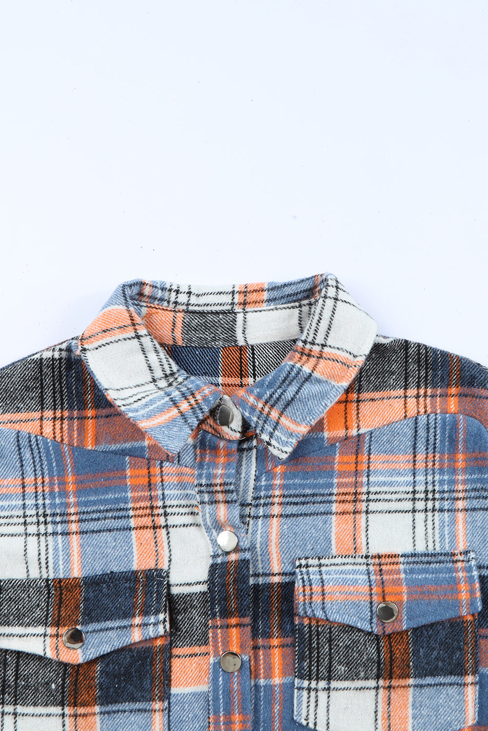 Multicolor Plaid Button Down Ruffled Shirt Jacket - Glimmer Road 