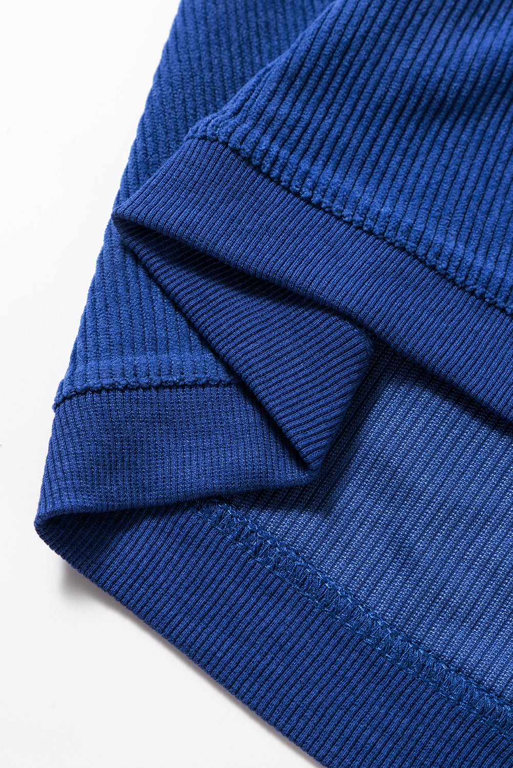 Dark Blue Ribbed Corduroy Oversized Sweatshirt - Glimmer Road 