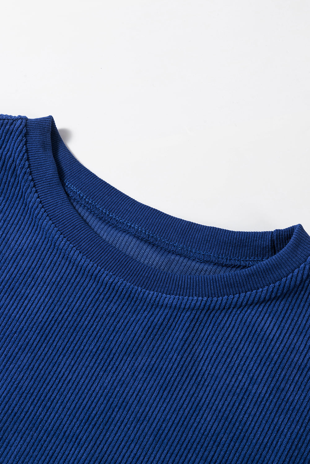 Dark Blue Ribbed Corduroy Oversized Sweatshirt - Glimmer Road 