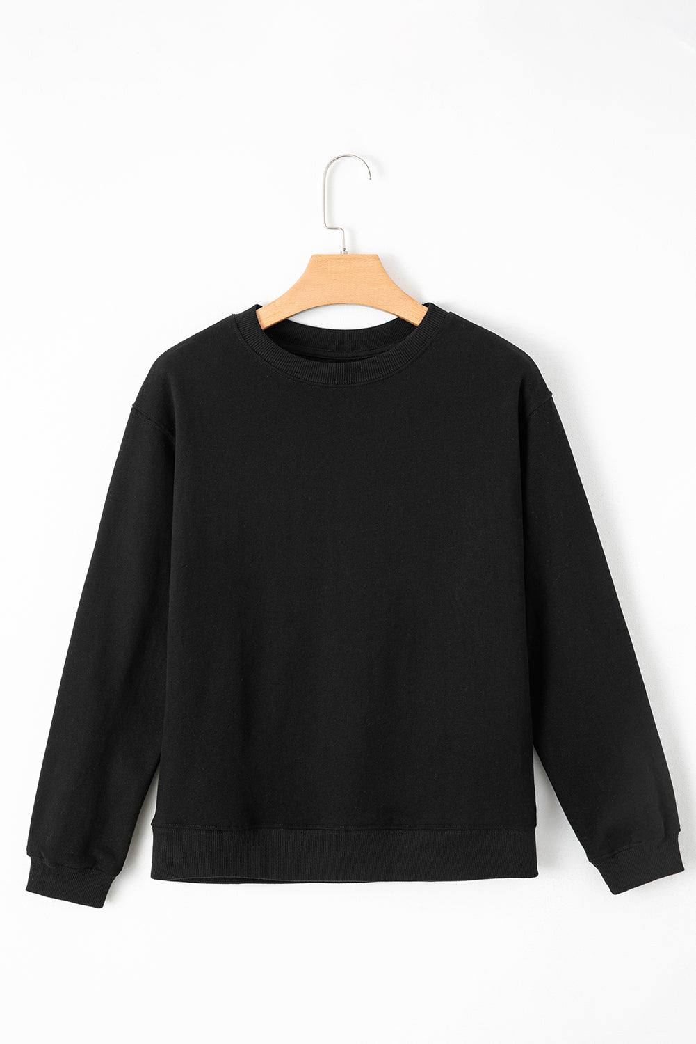 Smoke Green Solid Fleece Lined Drop Shoulder Terry Sweatshirt - Glimmer Road 