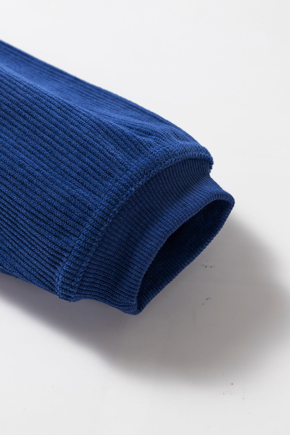 Dark Blue Ribbed Corduroy Oversized Sweatshirt - Glimmer Road 