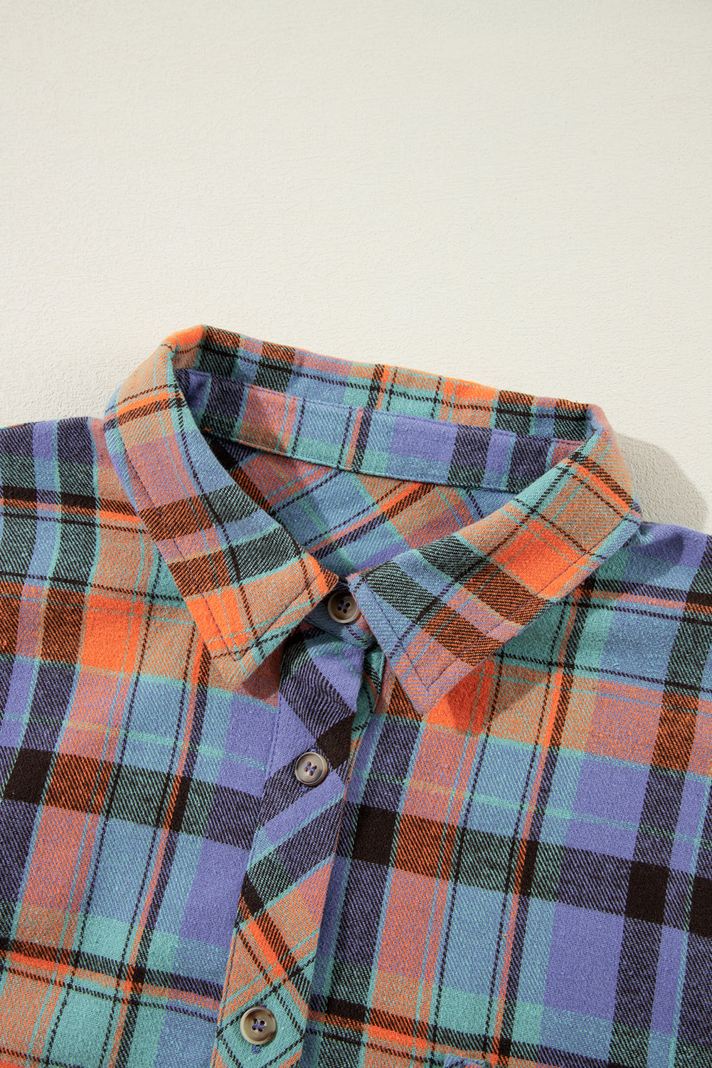 Orange Plaid Print Loose Vintage Shirt - Glimmer Road 