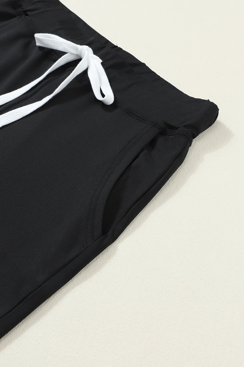 Black Drawstring Waist Pocketed Joggers - Glimmer Road 