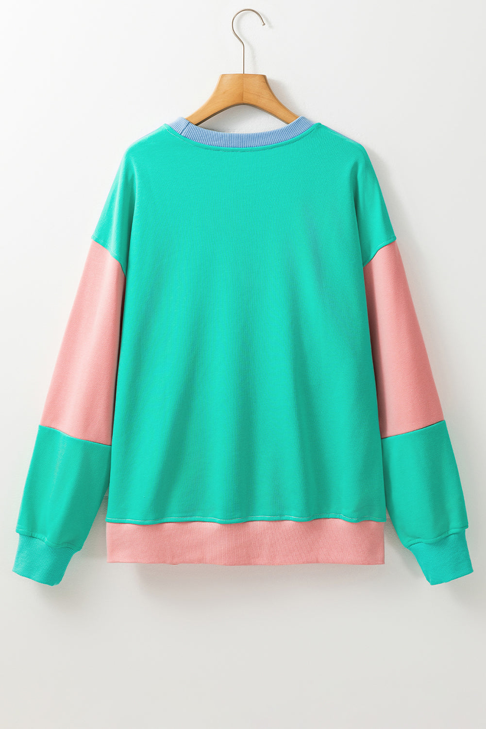 Blossom Colorblock Patchwork Drop Shoulder Sweatshirt - Glimmer Road 