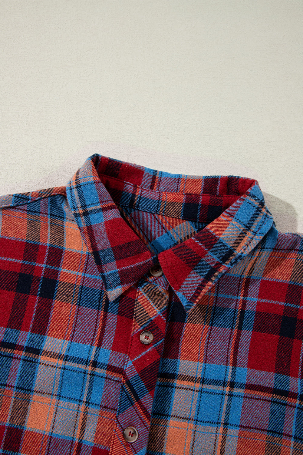 Red Plaid Print Loose Vintage Shirt - Glimmer Road 