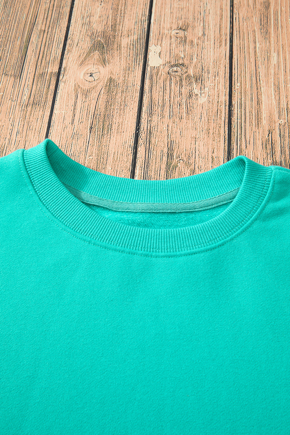 Smoke Green Solid Fleece Lined Drop Shoulder Terry Sweatshirt - Glimmer Road 