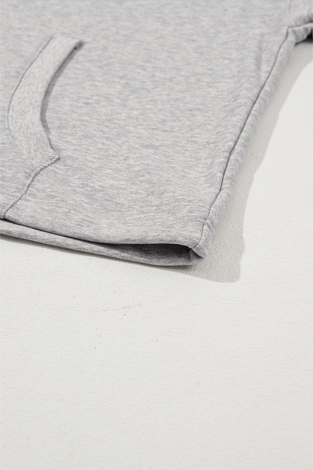Light Grey Solid Kangaroo Pocket Half Zipper Oversized Hoodie - Glimmer Road 