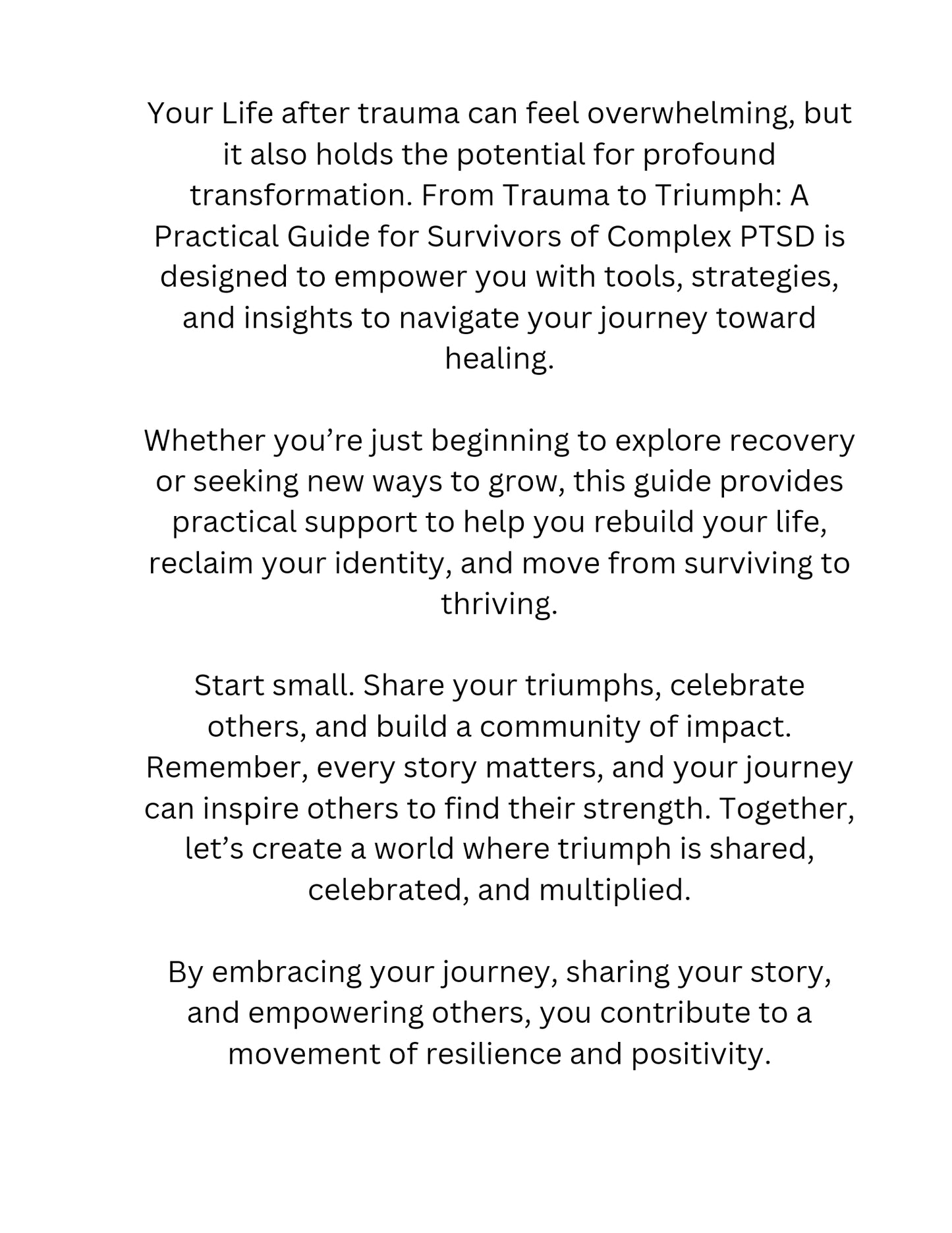 From Trauma to Triumph: A Practical Guide for Survivors of cPTSD