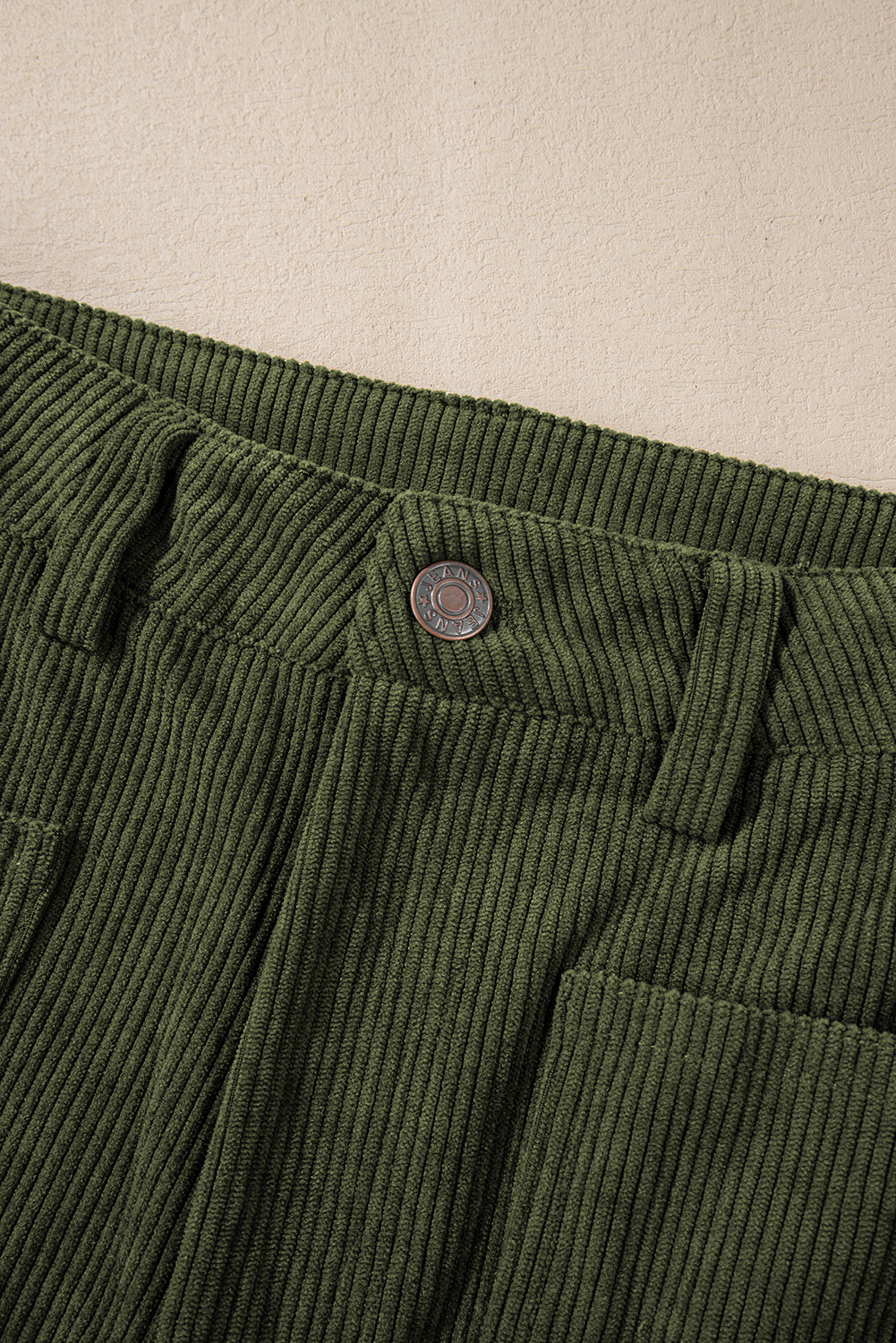 Green High Waist Square Pockets Corduroy Pants - Glimmer Road 