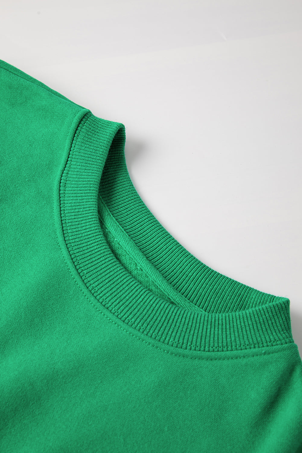 Smoke Green Solid Fleece Lined Drop Shoulder Terry Sweatshirt - Glimmer Road 