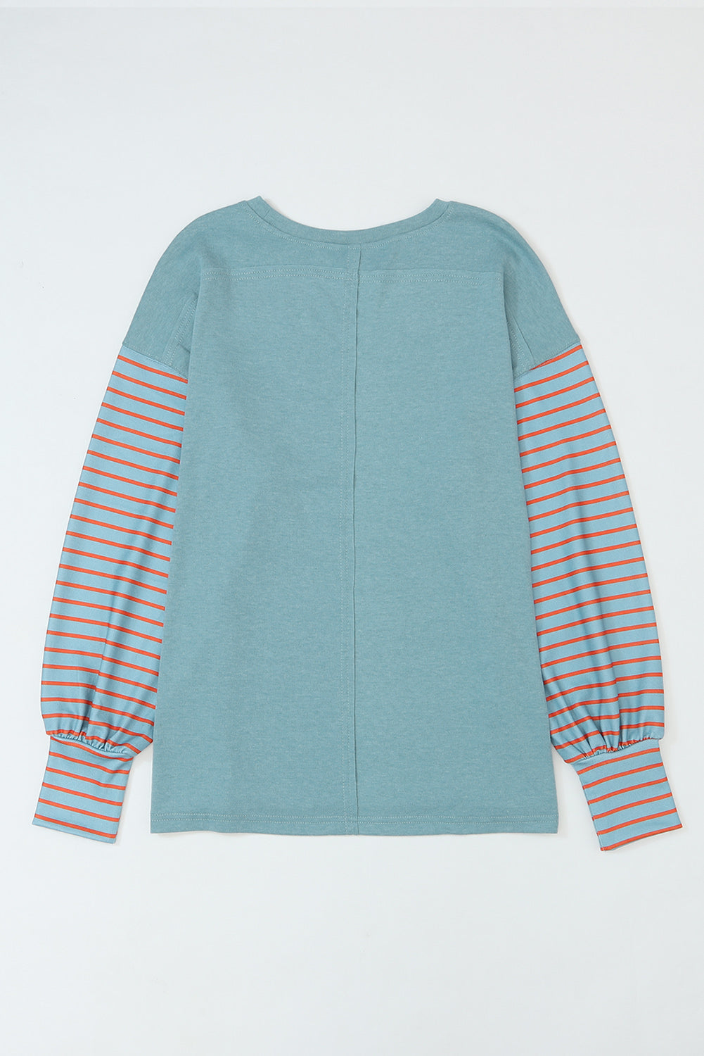 Green Colorblock Striped Bishop Sleeve Top - Glimmer Road 