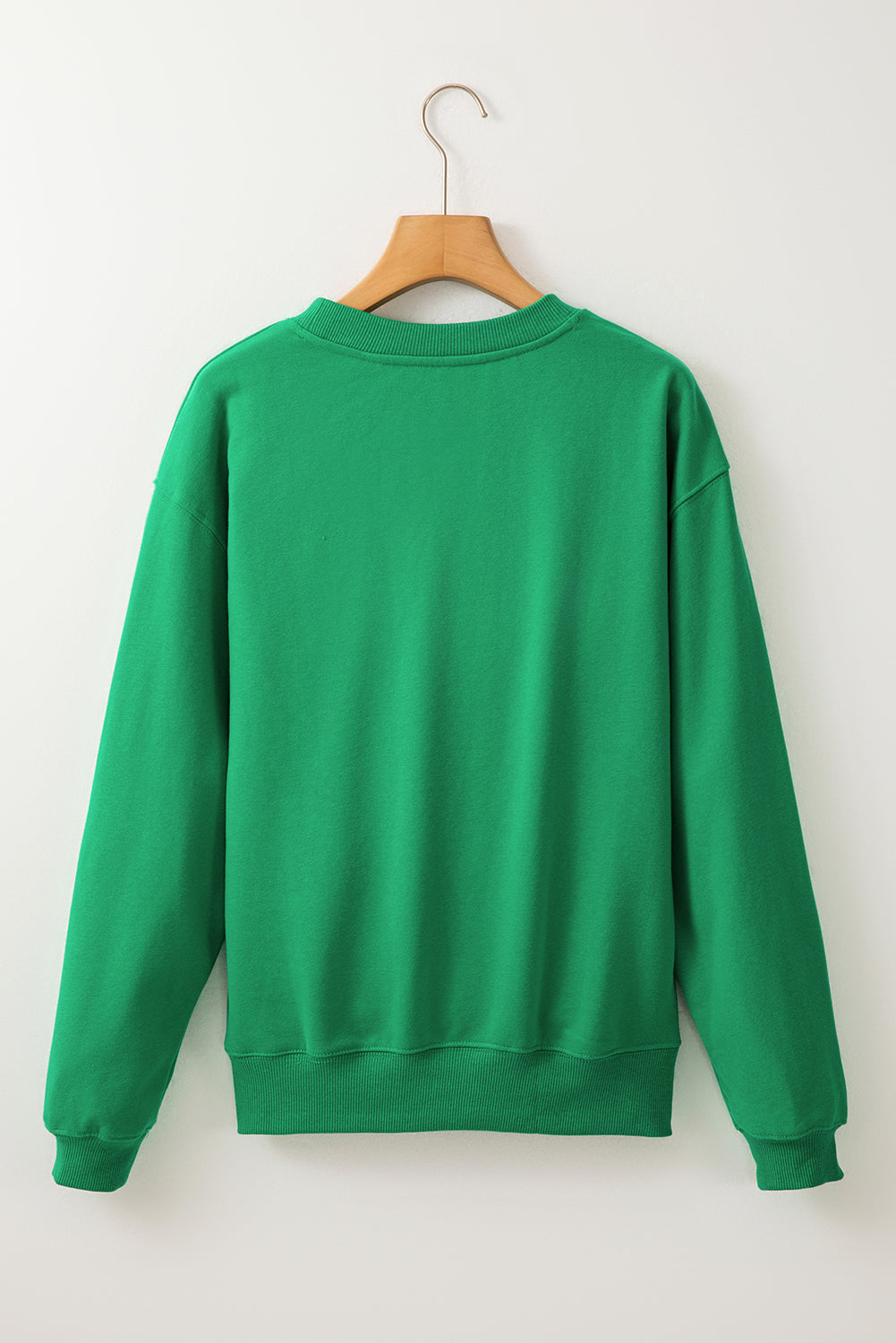 Smoke Green Solid Fleece Lined Drop Shoulder Terry Sweatshirt - Glimmer Road 
