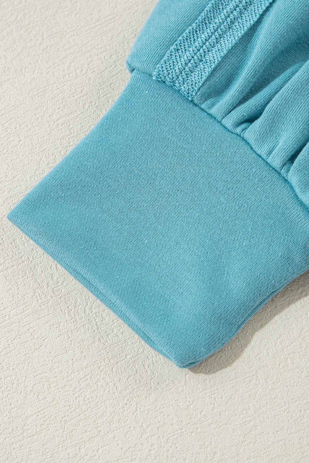 Light Blue Colorblock Patchwork Crew Neck Loose Sweatshirt - Glimmer Road 