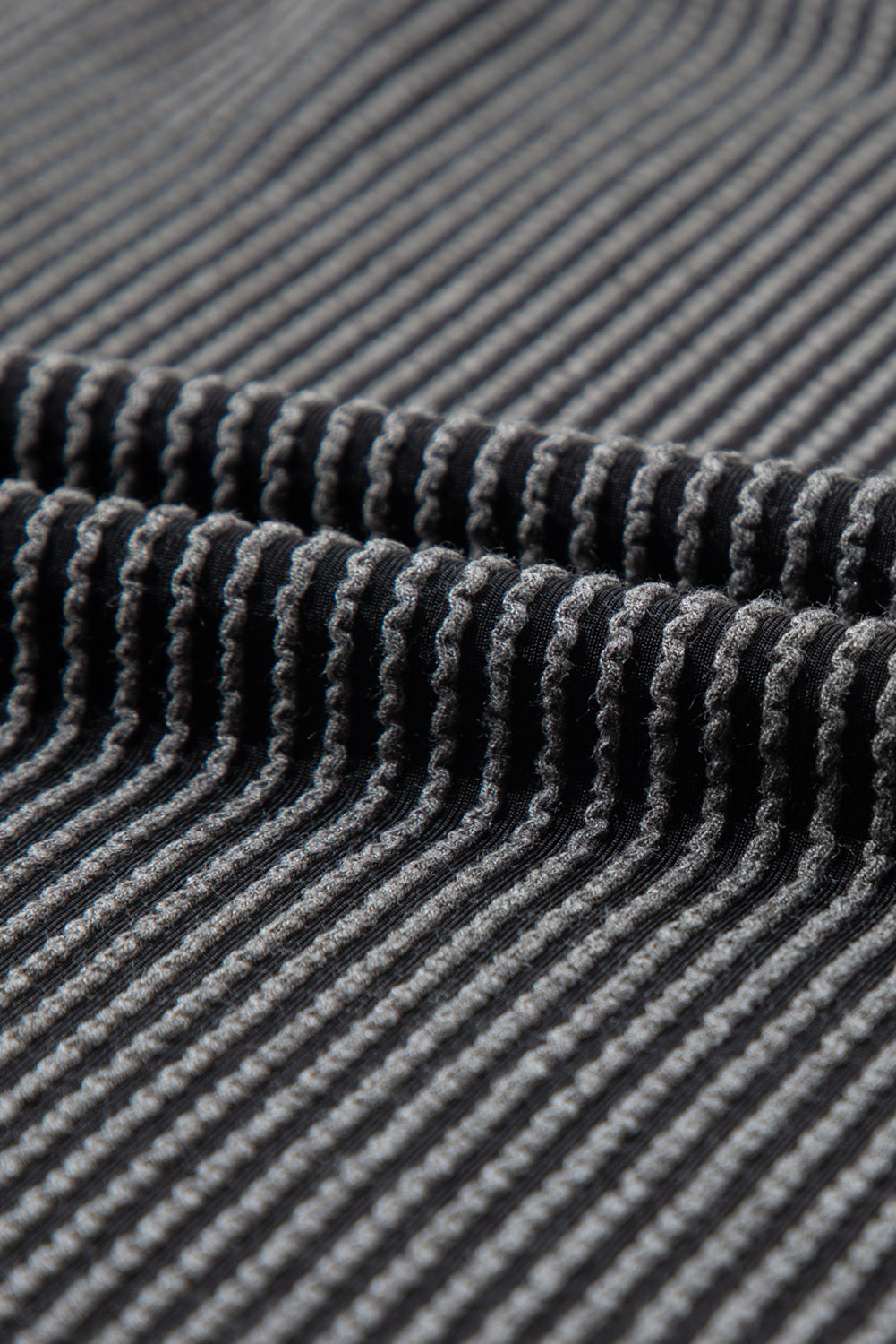 Carbon Grey Ribbed Textured Knit Loose Fit Tee and Shorts Set - Glimmer Road 