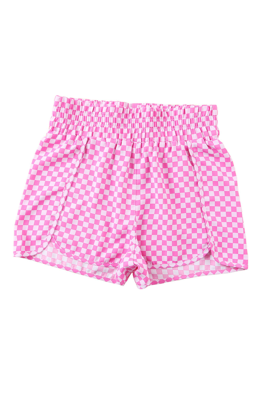 Pink Plaid High Waisted Athletic Shorts - Glimmer Road 