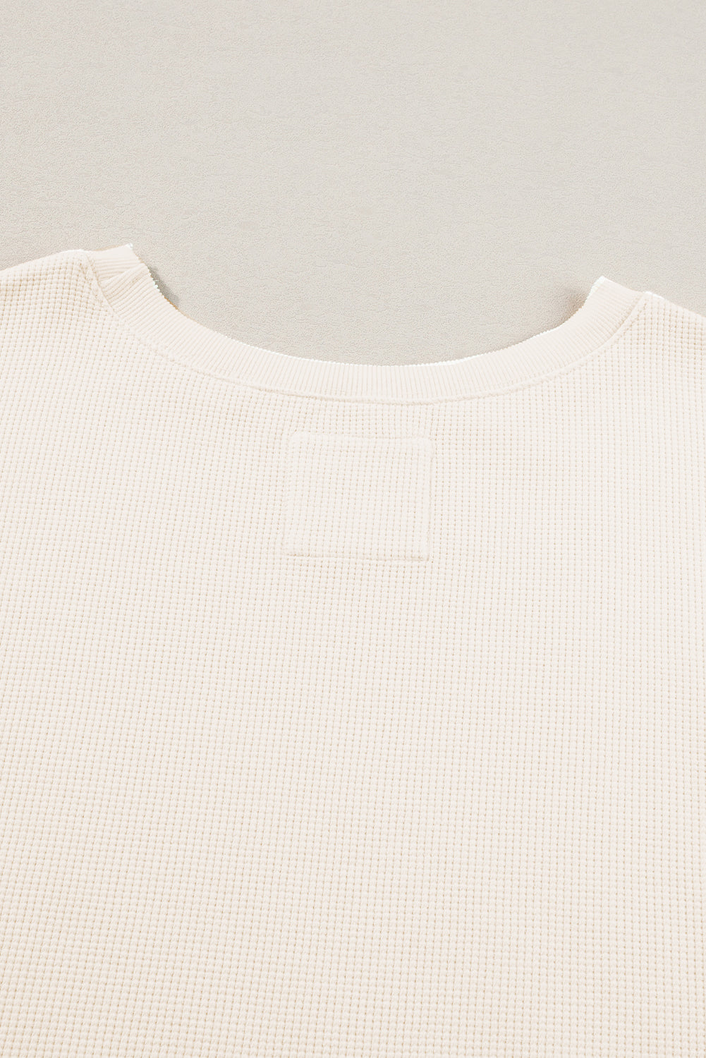 White Waffle Knit Bishop Sleeve Split Oversized Sweatshirt - Glimmer Road 