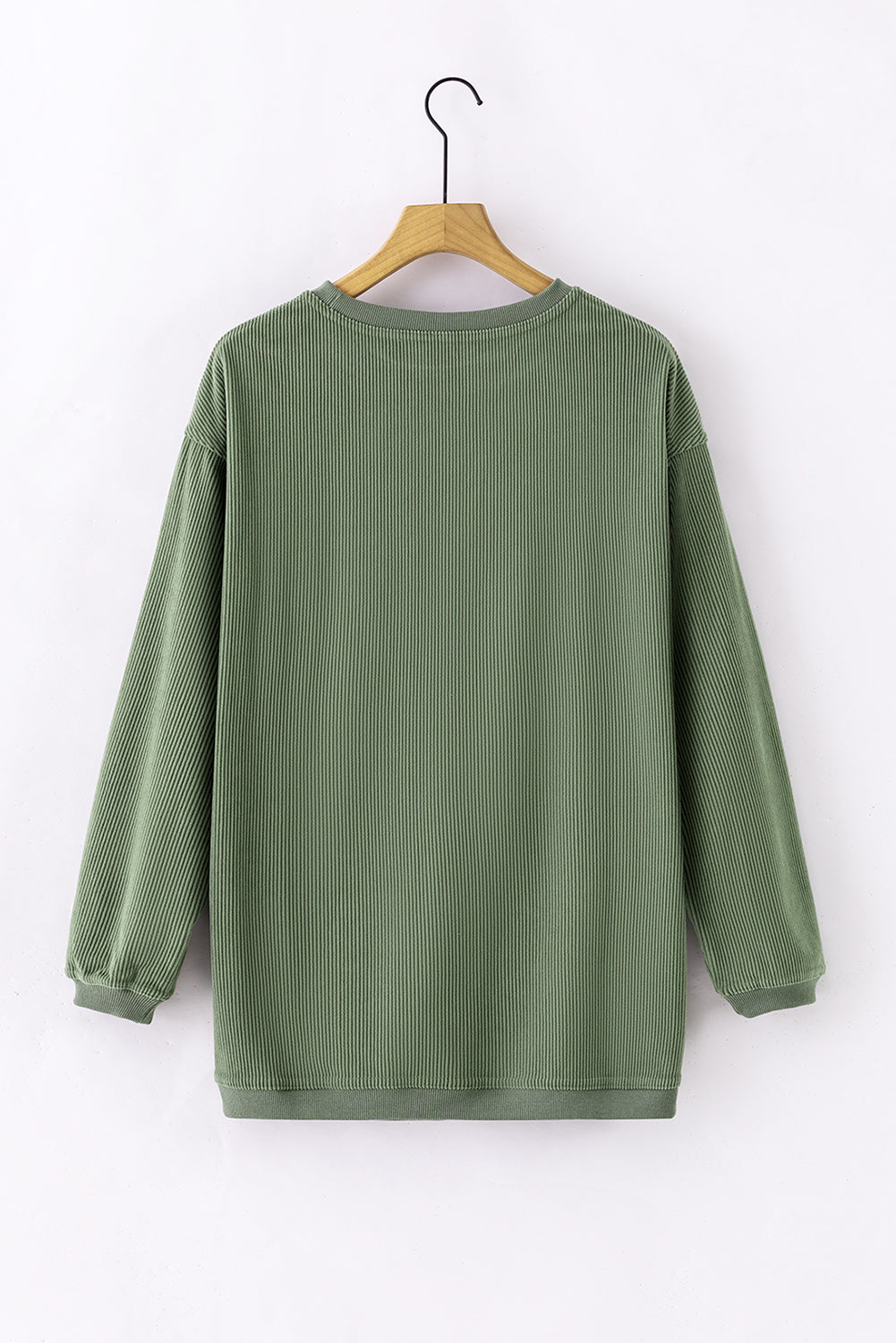 Grass Green Ribbed Corduroy Oversized Sweatshirt - Glimmer Road 