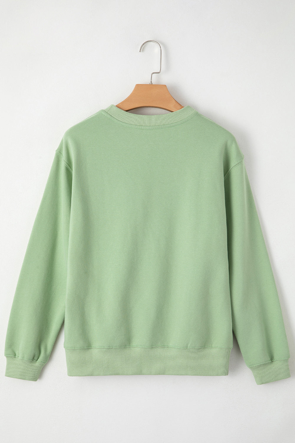 Smoke Green Solid Fleece Lined Drop Shoulder Terry Sweatshirt - Glimmer Road 