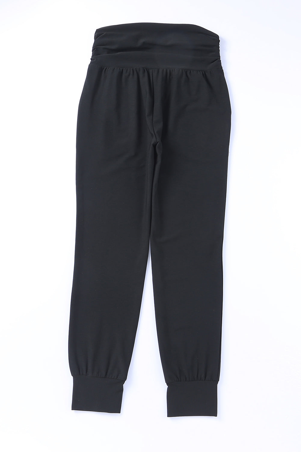 Black High Waist Pleated Pocket Leggings - Glimmer Road 