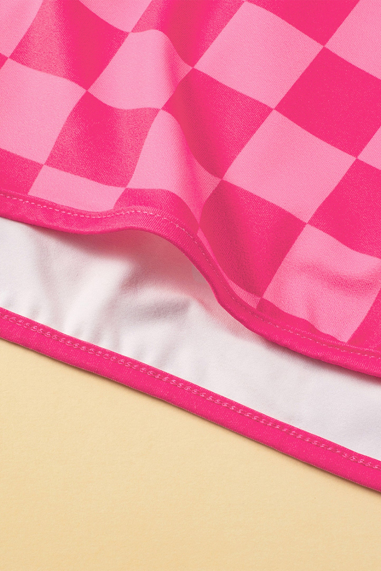 Rose Checkered Drawstring Elastic Waist Casual Shorts - Glimmer Road 