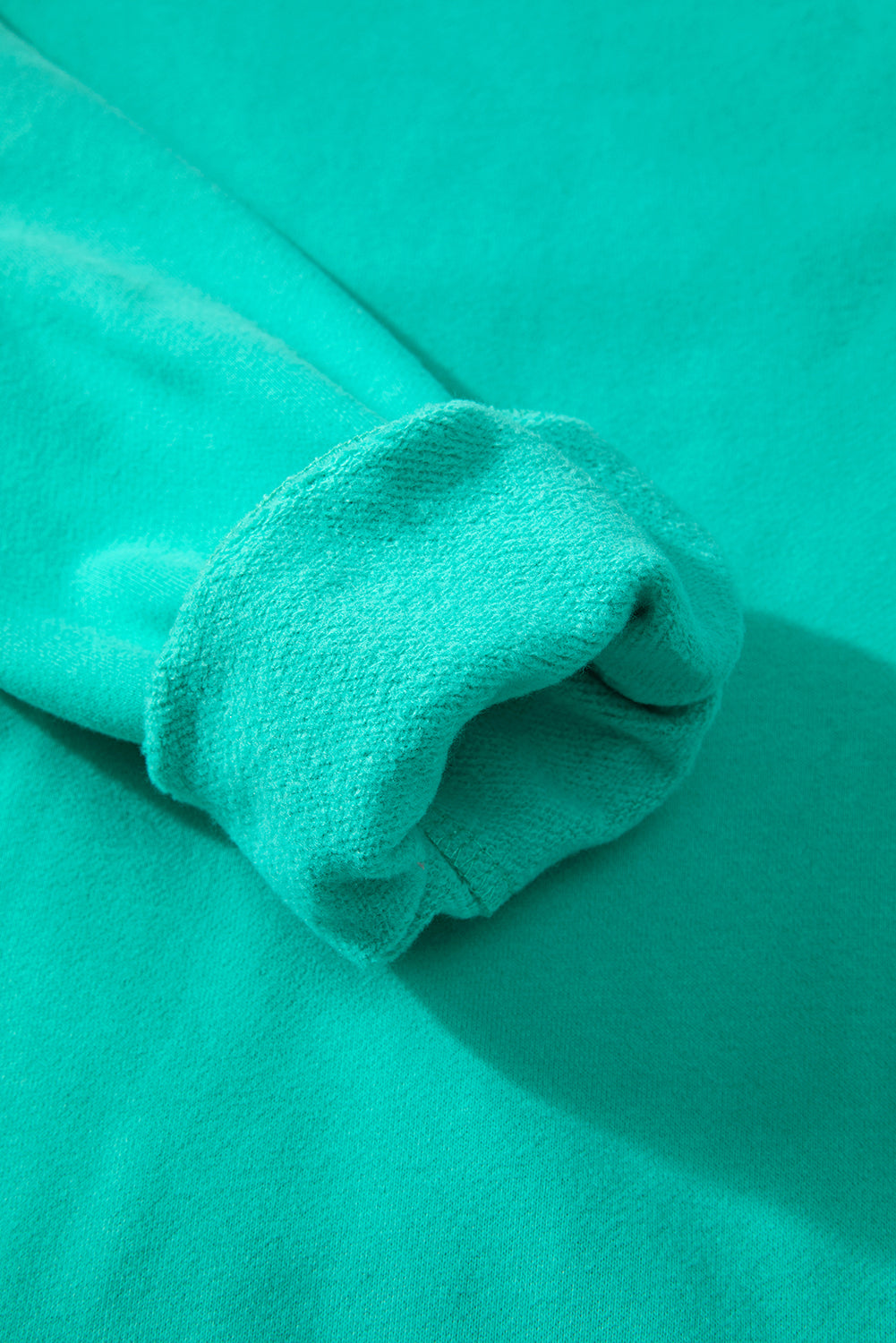 Smoke Green Solid Fleece Lined Drop Shoulder Terry Sweatshirt - Glimmer Road 