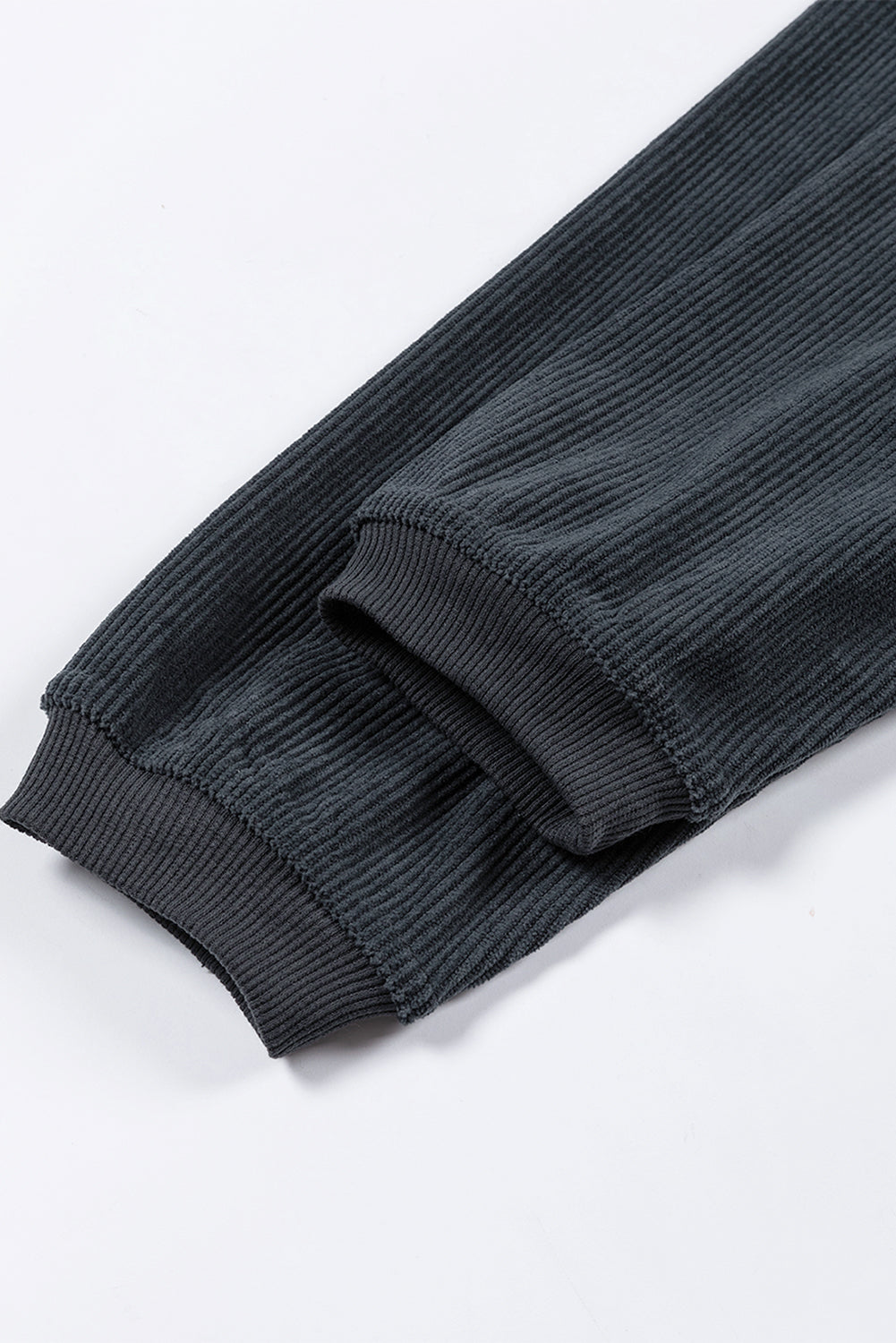 Dark Grey Ribbed Corduroy Oversized Sweatshirt - Glimmer Road 