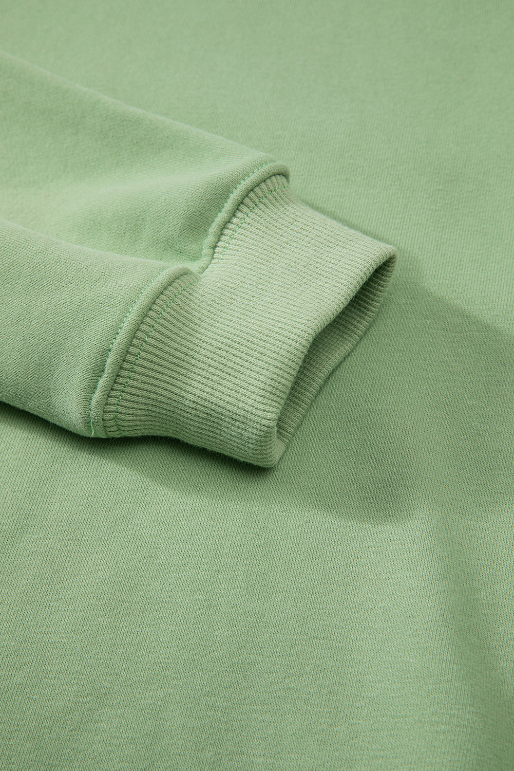 Smoke Green Solid Fleece Lined Drop Shoulder Terry Sweatshirt - Glimmer Road 