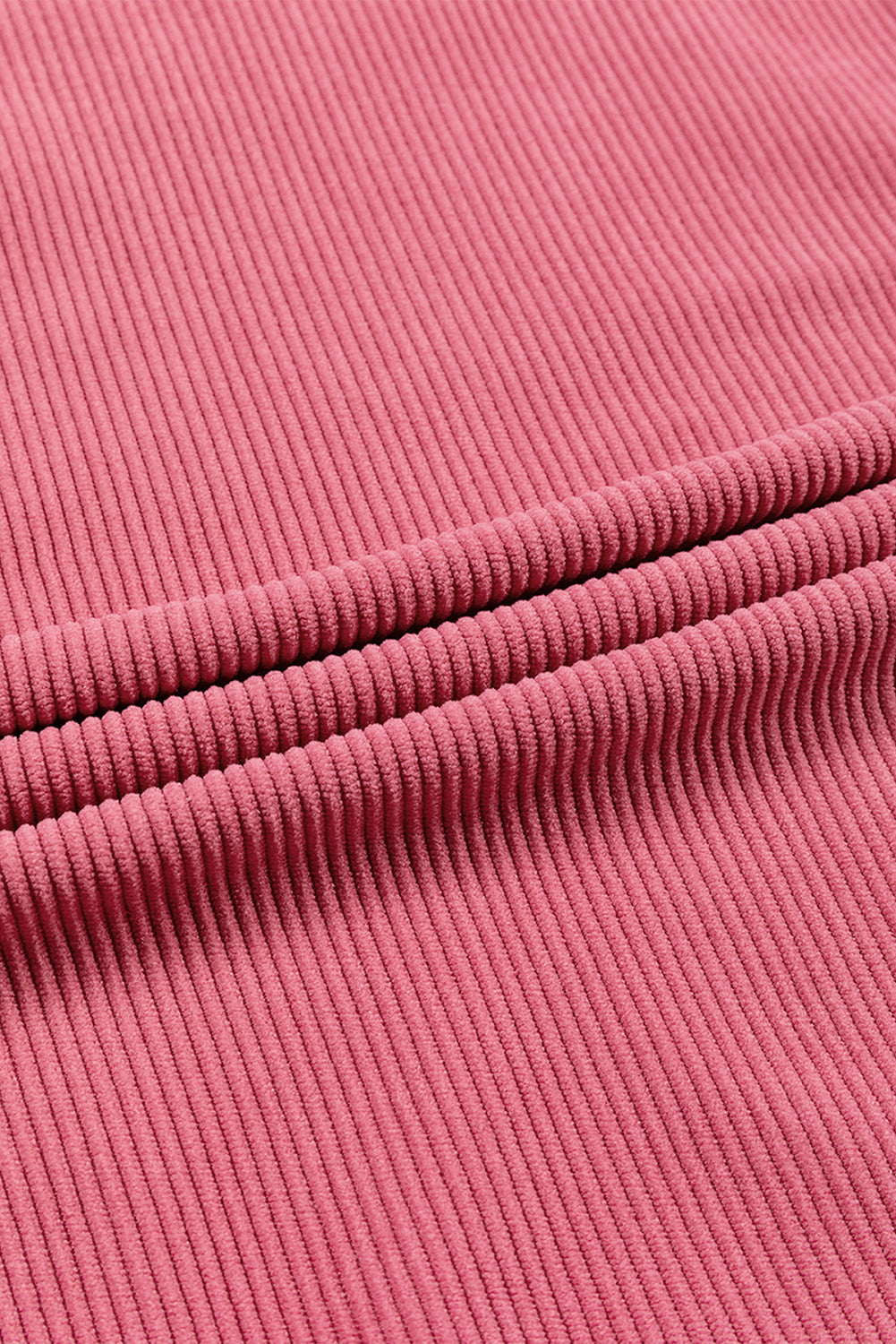 Strawberry Pink Ribbed Corduroy Oversized Sweatshirt