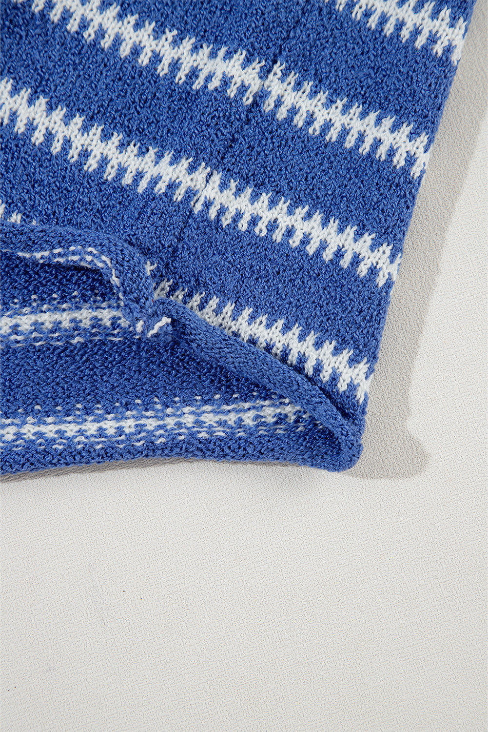 Sky Blue Stripe Drop Shoulder Casual Sweater - Glimmer Road 