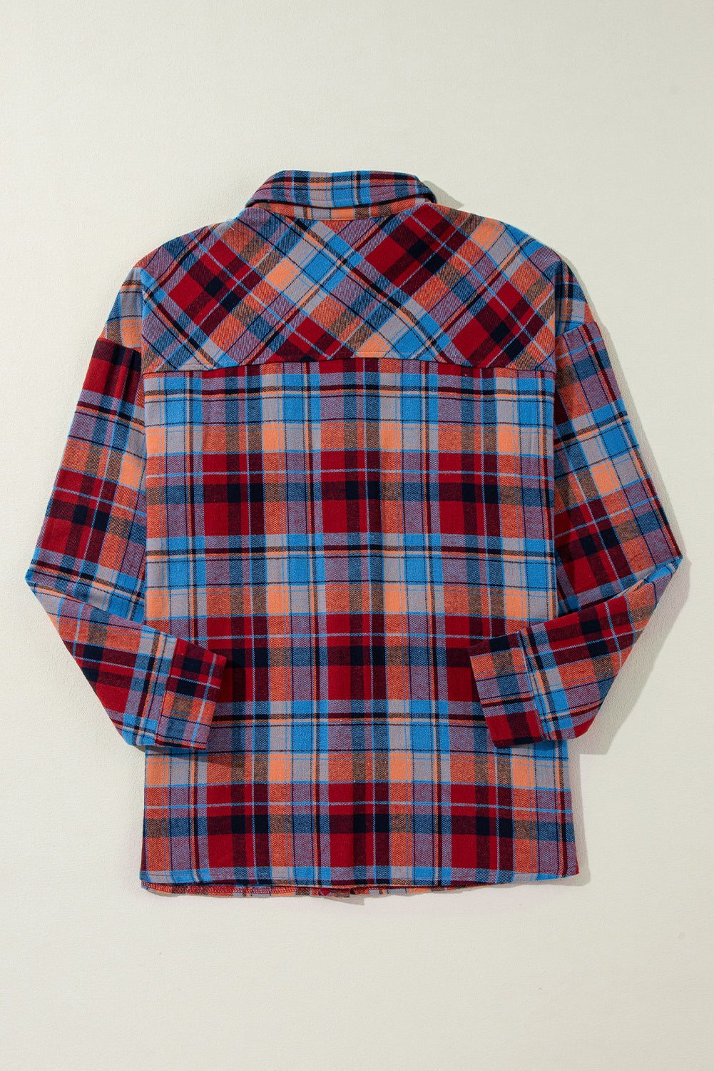 Red Plaid Print Loose Vintage Shirt - Glimmer Road 