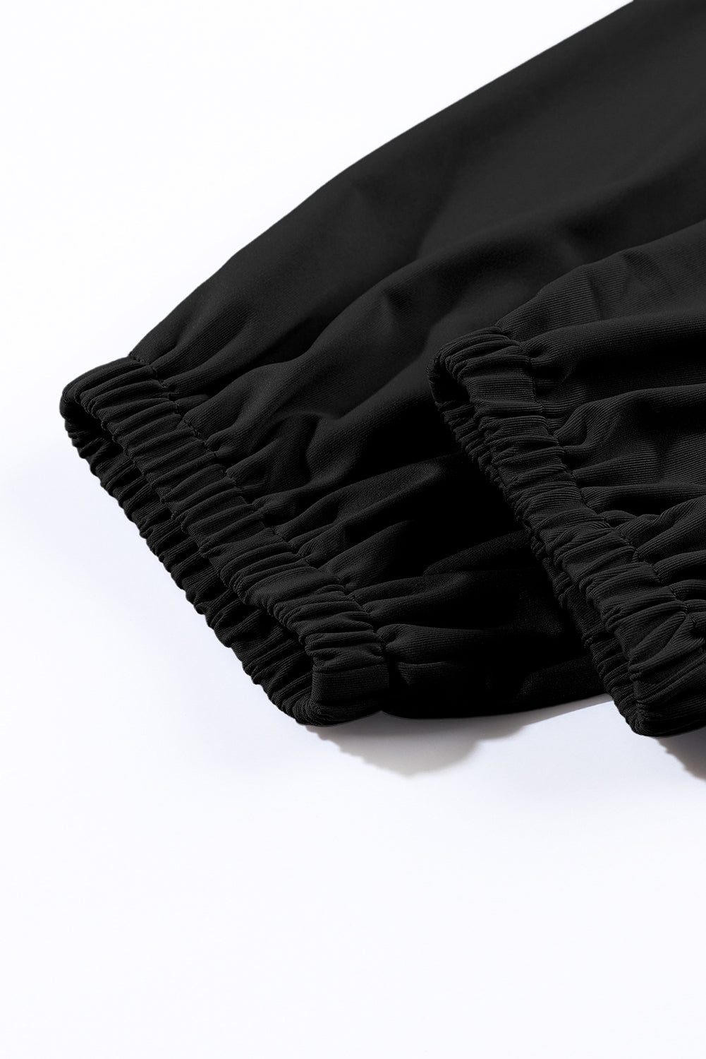 Black Smocked High Waist Joggers - Glimmer Road 