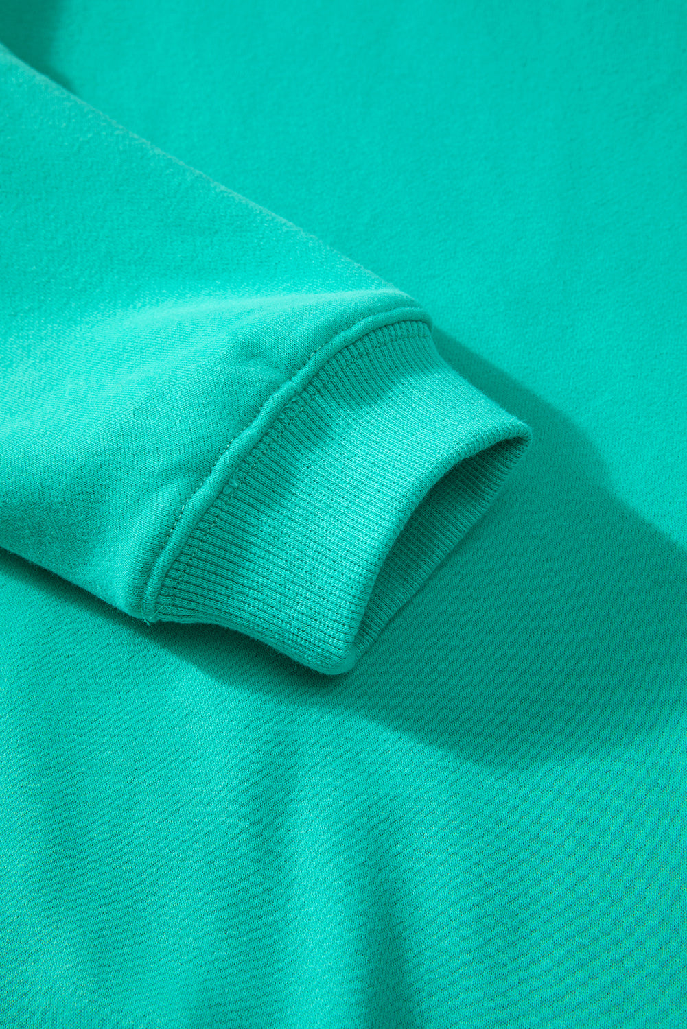 Smoke Green Solid Fleece Lined Drop Shoulder Terry Sweatshirt - Glimmer Road 