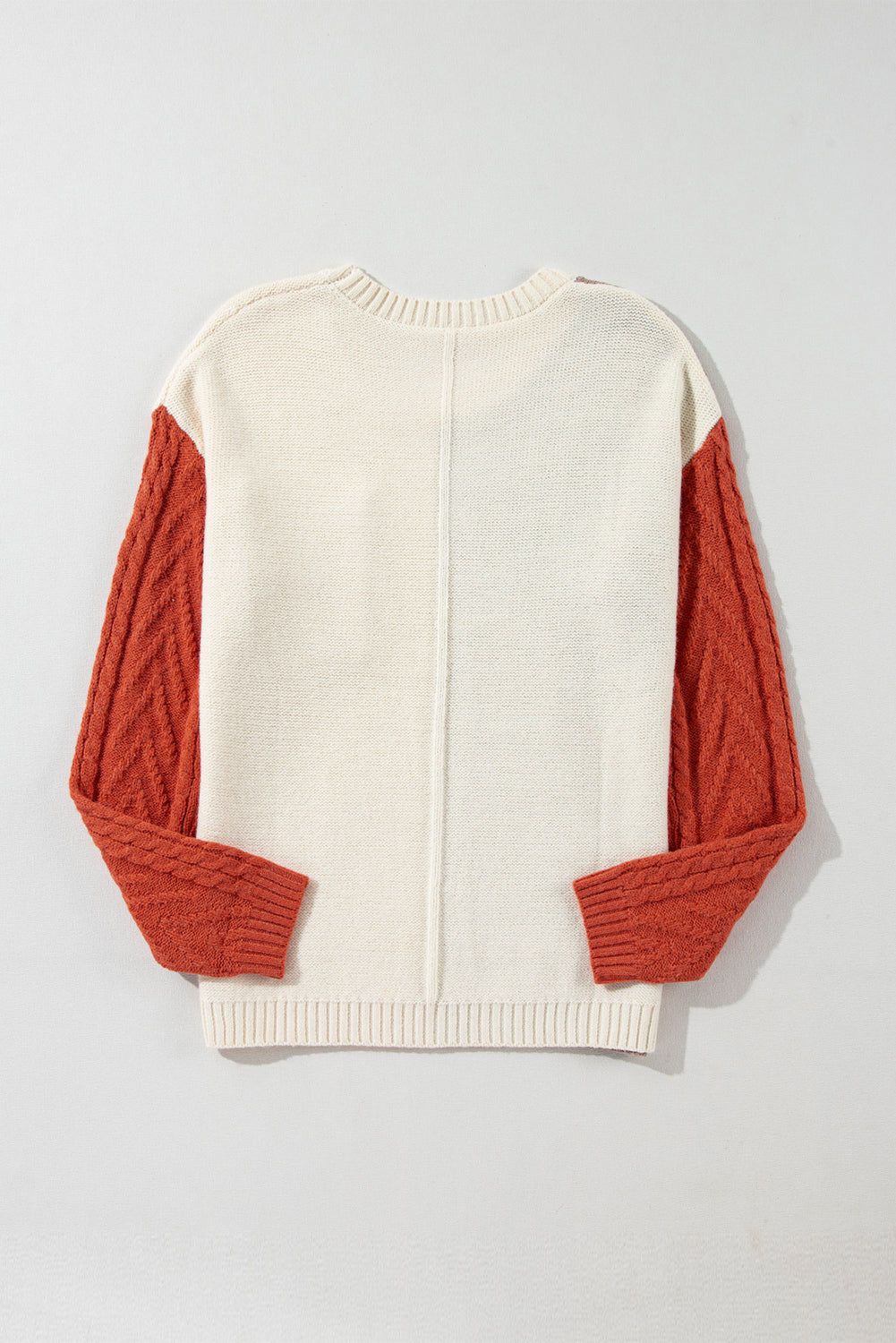 Gold Flame Colorblock Patched Pocket Drop Shoulder Sweater - Glimmer Road 