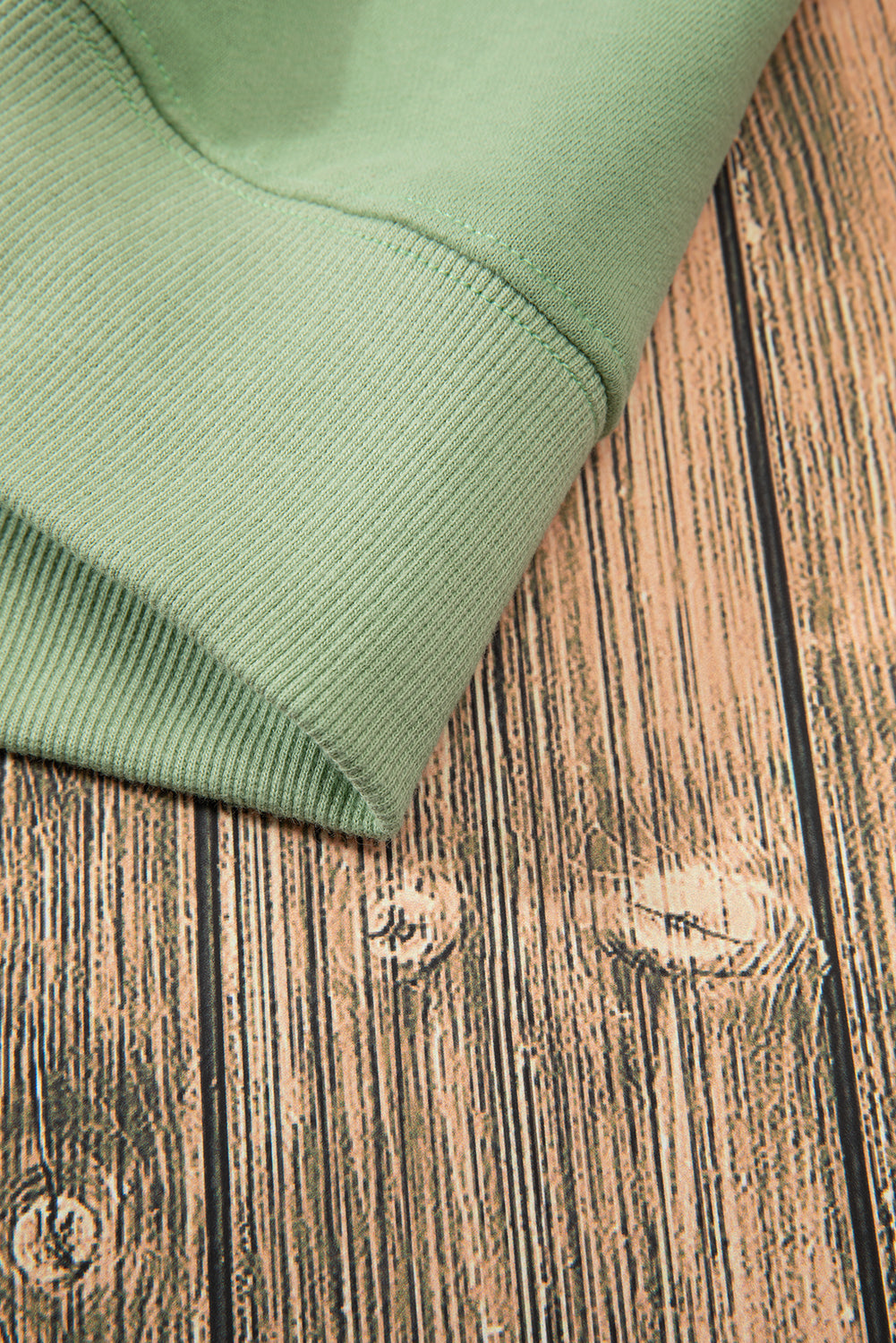 Smoke Green Solid Fleece Lined Drop Shoulder Terry Sweatshirt - Glimmer Road 