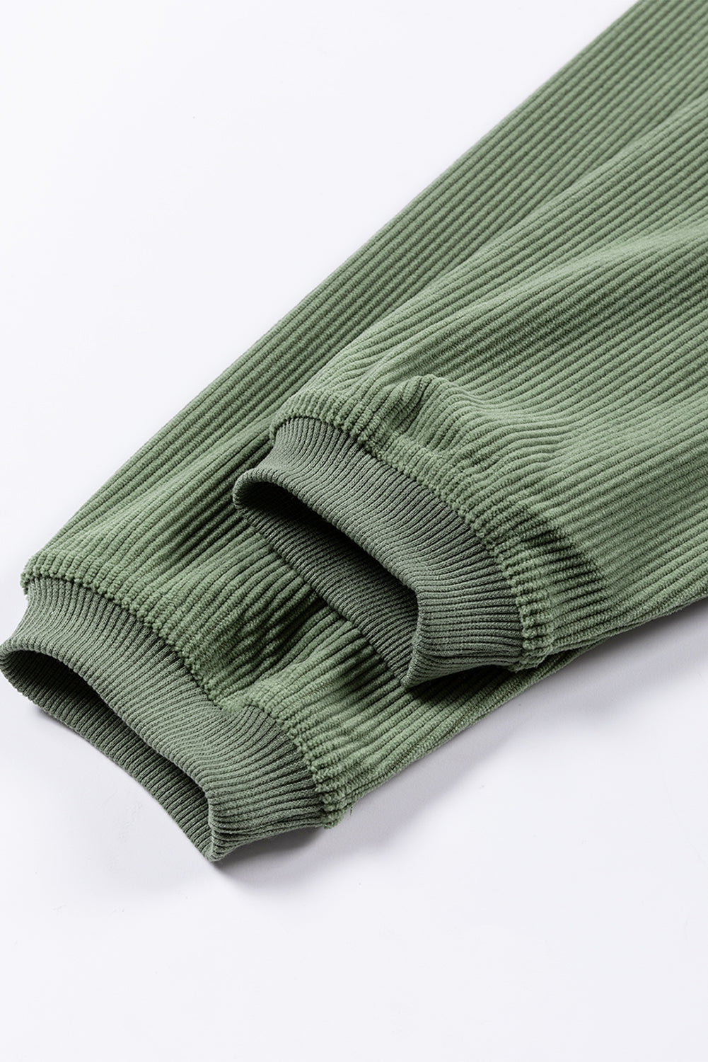 Grass Green Ribbed Corduroy Oversized Sweatshirt - Glimmer Road 