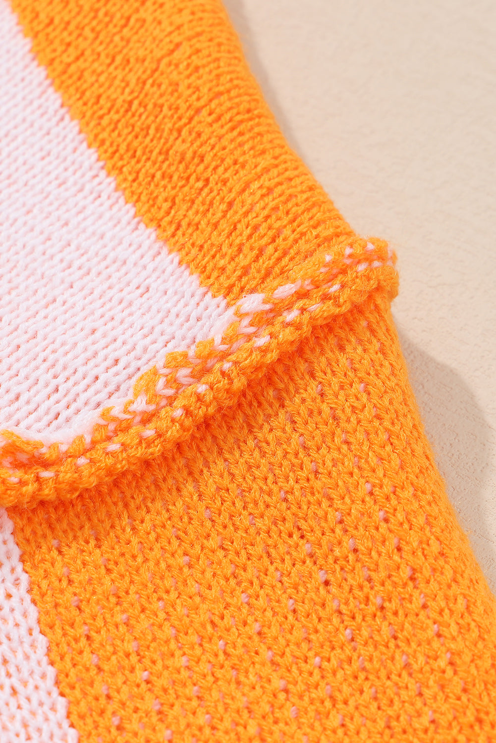 Orange Checkered Bishop Sleeve Sweater - Glimmer Road 