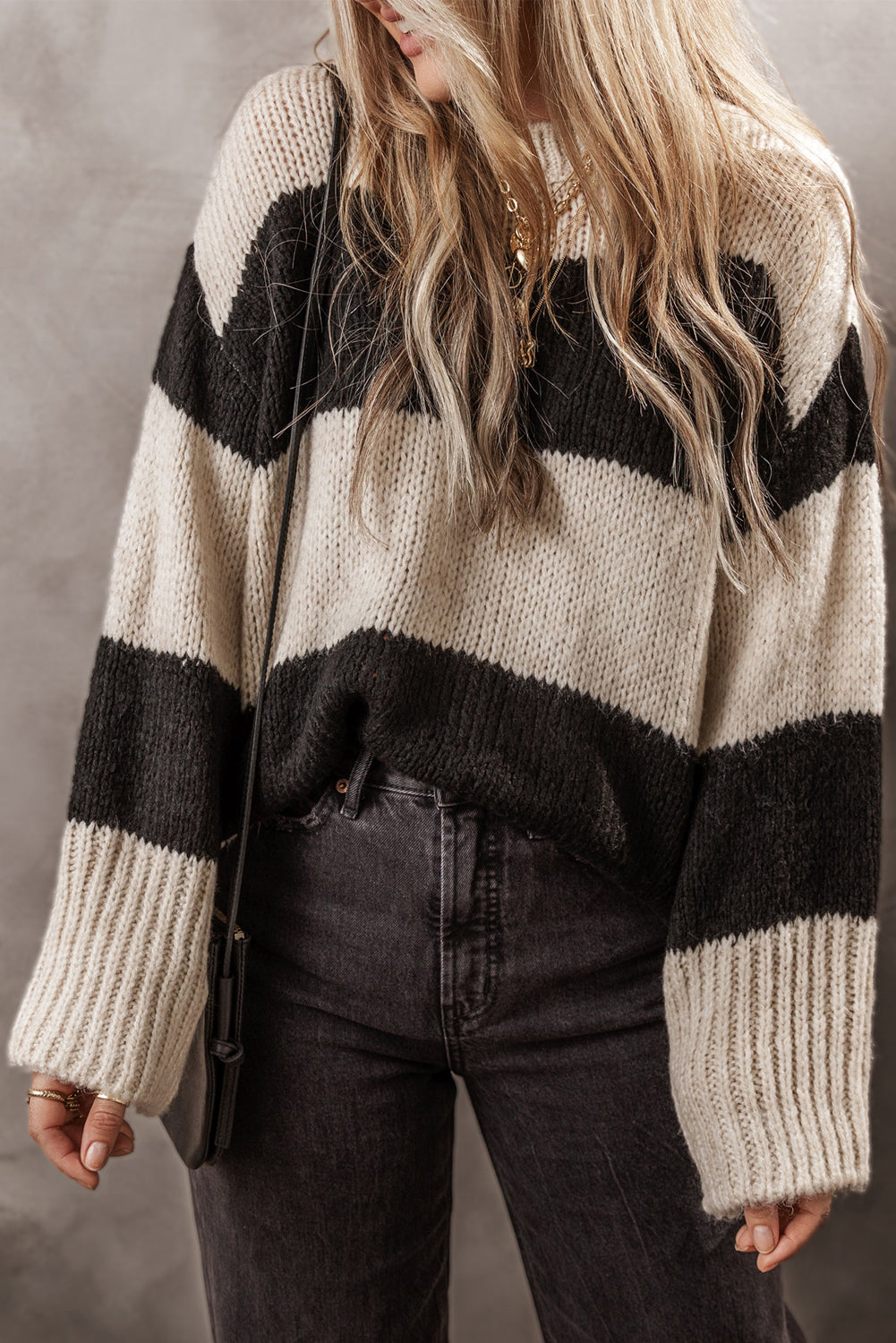 Jet Stream Colorblock Loose Pullover Sweater - Glimmer Road 