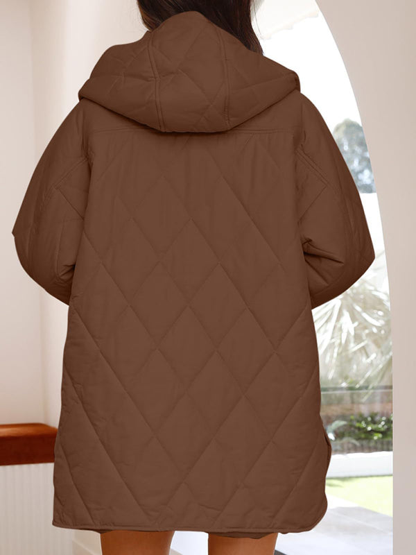 Women's oversize Loose Hooded Quilted Jacket