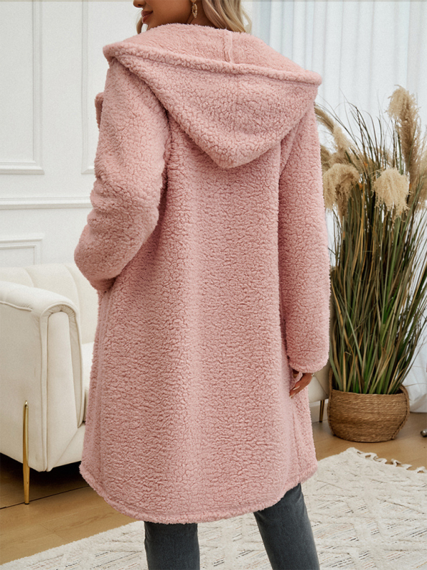 Casual Loose Hooded Plush Coat for Women